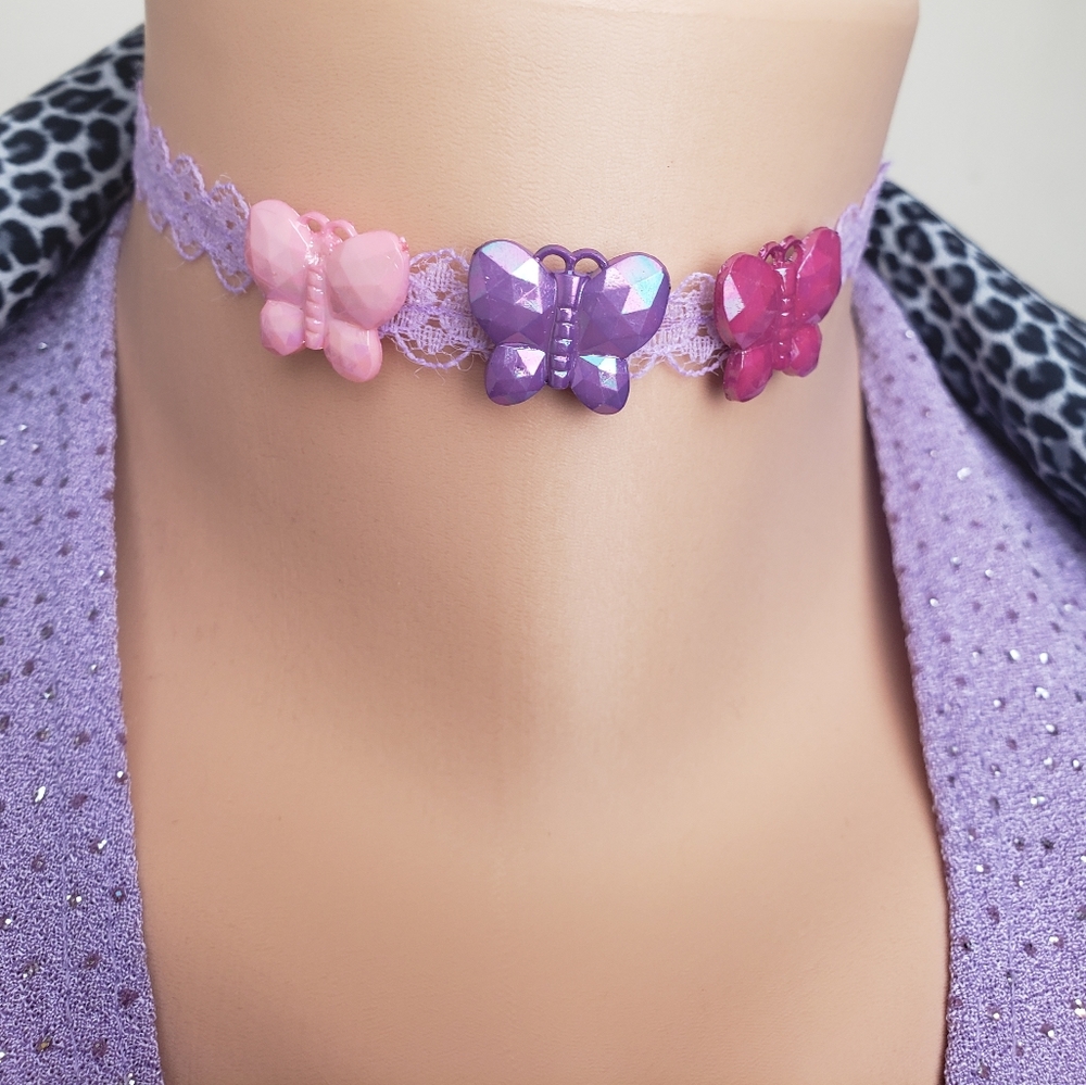Butterfly choker necklace